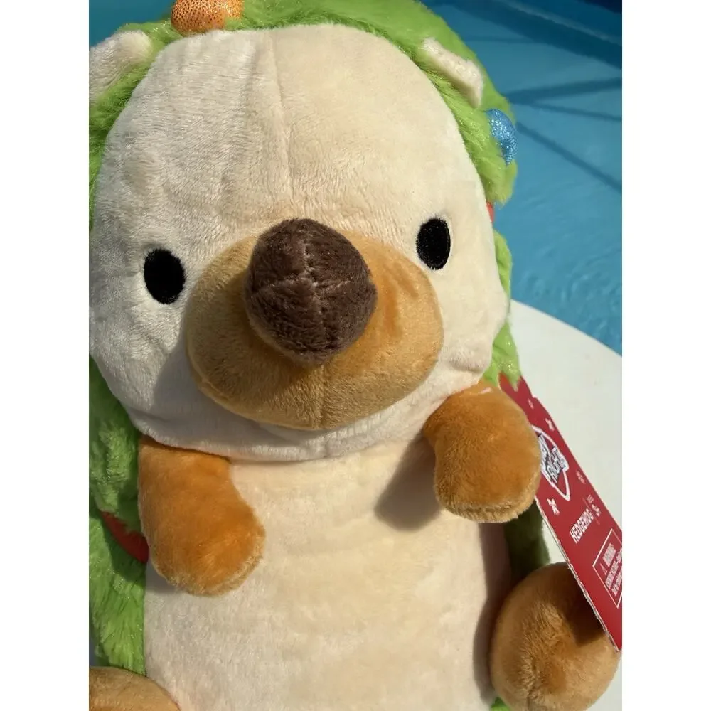 Play Right Green Holiday Hedgehog Stuffed Plush Christmas Tree Ornaments 10” NWT